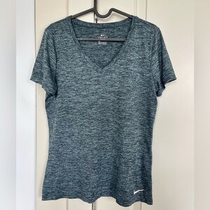 Nike | Women's Large | Dri-Fit | Gray V-Neck Top